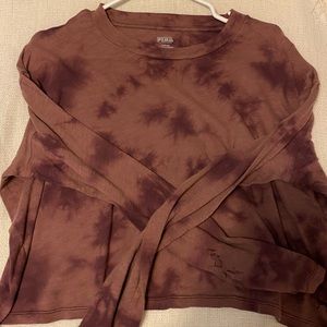 Purple tie dye slight cropped shirt